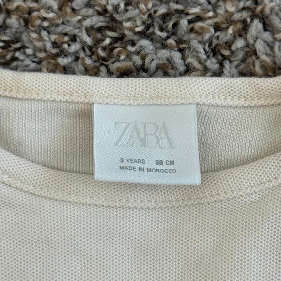 ZARA Girls Wavy Trim Pique NWOT Top | 3T - Picture 4 of 4